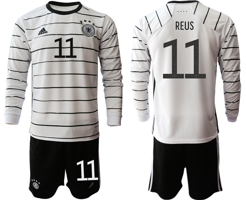 Men 2021 European Cup Germany home white Long sleeve #11 Soccer Jersey